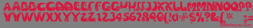 Wibbles Font – Red Fonts on Gray Background