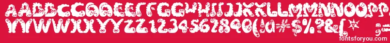 Wibbles Font – White Fonts on Red Background