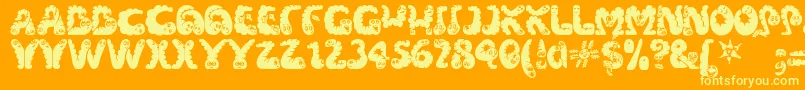 Wibbles Font – Yellow Fonts on Orange Background