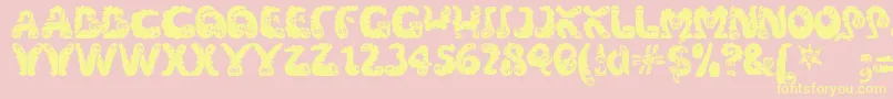 Wibbles Font – Yellow Fonts on Pink Background