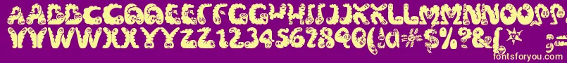 Wibbles Font – Yellow Fonts on Purple Background