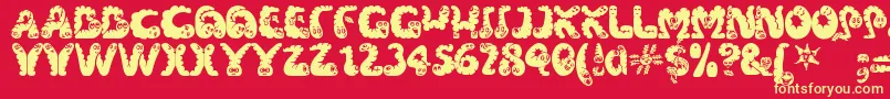 フォントWibbles – 黄色の文字、赤い背景