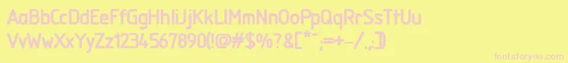 PfmecanormBold Font – Pink Fonts on Yellow Background