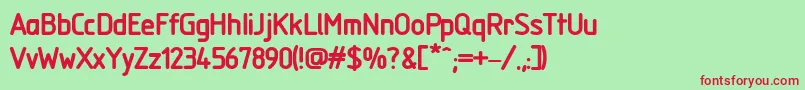 PfmecanormBold Font – Red Fonts on Green Background