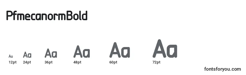 PfmecanormBold Font Sizes