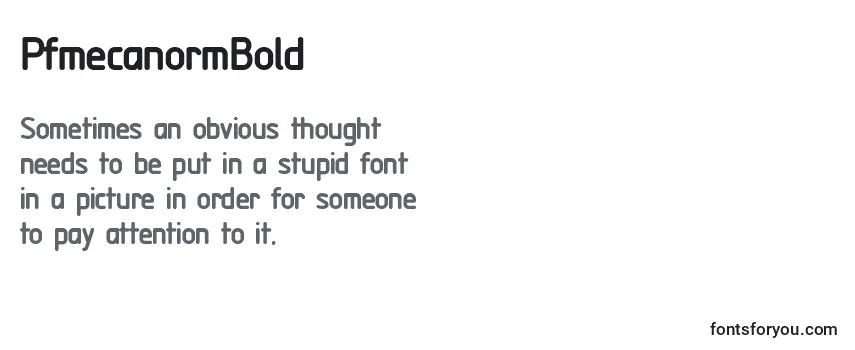 Review of the PfmecanormBold Font