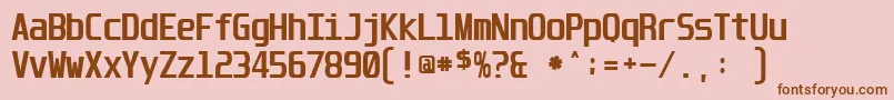 Fonte UnispaceBold – fontes marrons em um fundo rosa