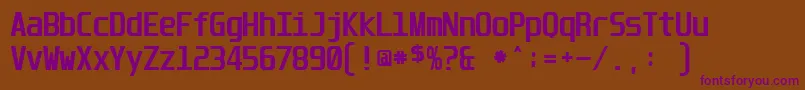 UnispaceBold Font – Purple Fonts on Brown Background