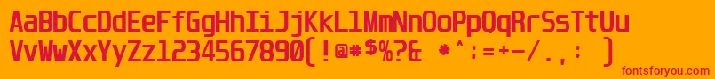UnispaceBold Font – Red Fonts on Orange Background