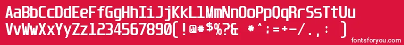 UnispaceBold Font – White Fonts on Red Background