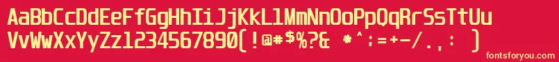 UnispaceBold Font – Yellow Fonts on Red Background
