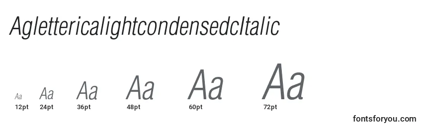 AglettericalightcondensedcItalic Font Sizes