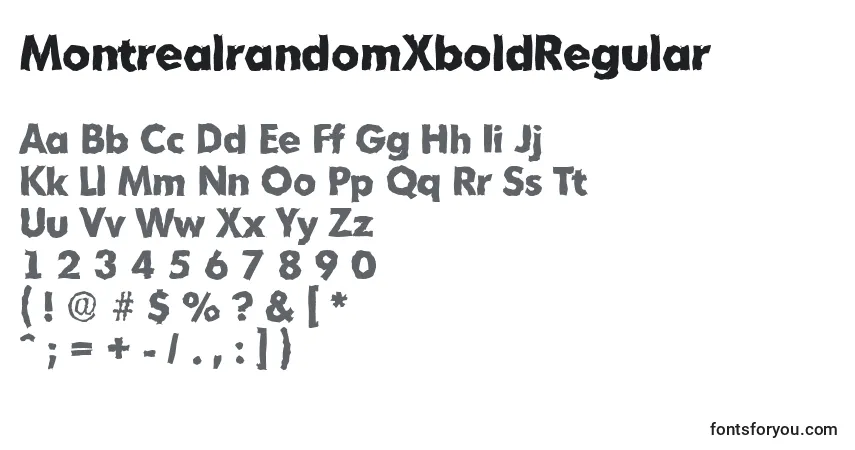 Czcionka MontrealrandomXboldRegular – alfabet, cyfry, specjalne znaki
