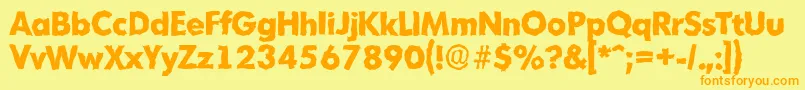Czcionka MontrealrandomXboldRegular – pomarańczowe czcionki na żółtym tle