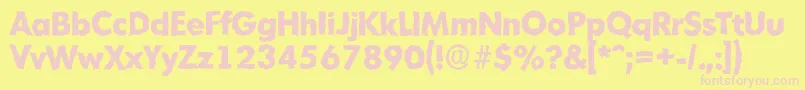 MontrealrandomXboldRegular Font – Pink Fonts on Yellow Background