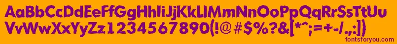 MontrealrandomXboldRegular Font – Purple Fonts on Orange Background