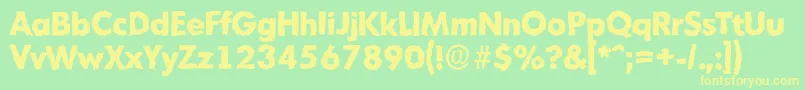 MontrealrandomXboldRegular Font – Yellow Fonts on Green Background