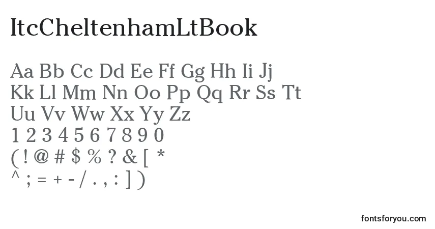 A fonte ItcCheltenhamLtBook – alfabeto, números, caracteres especiais