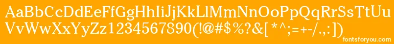 ItcCheltenhamLtBook-Schriftart – Weiße Schriften auf orangefarbenem Hintergrund
