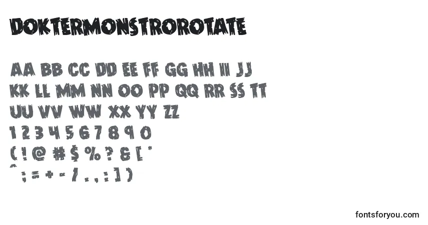 Шрифт Doktermonstrorotate – алфавит, цифры, специальные символы