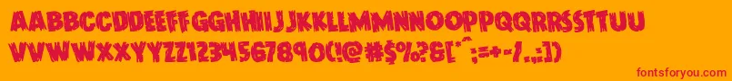 Doktermonstrorotate Font – Red Fonts on Orange Background