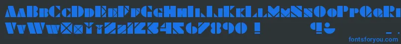 ObeseSquareKk Font – Blue Fonts on Black Background
