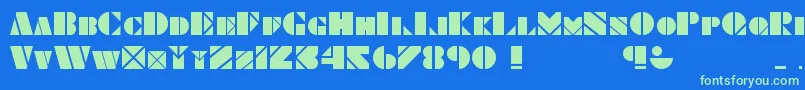 ObeseSquareKk Font – Green Fonts on Blue Background