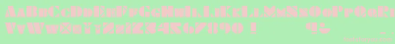 フォントObeseSquareKk – 緑の背景にピンクのフォント