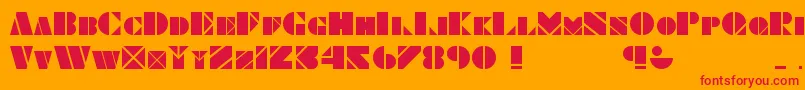 ObeseSquareKk Font – Red Fonts on Orange Background