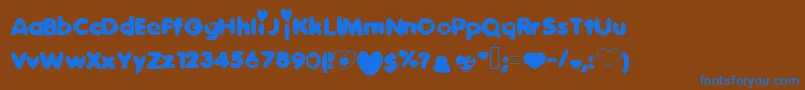 Sweetlove Font – Blue Fonts on Brown Background