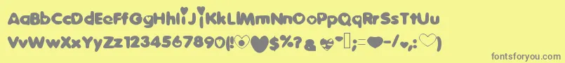Sweetlove Font – Gray Fonts on Yellow Background