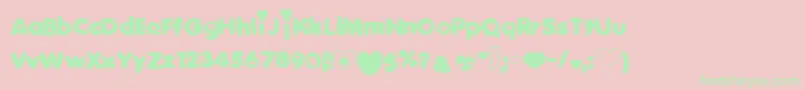 Sweetlove Font – Green Fonts on Pink Background