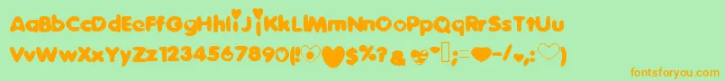 Sweetlove Font – Orange Fonts on Green Background