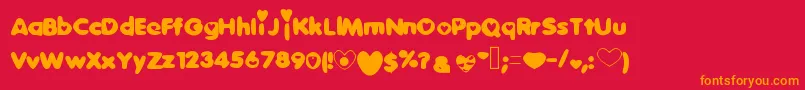 Sweetlove Font – Orange Fonts on Red Background