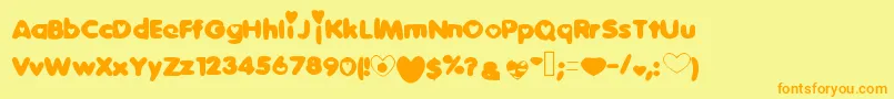 Sweetlove Font – Orange Fonts on Yellow Background