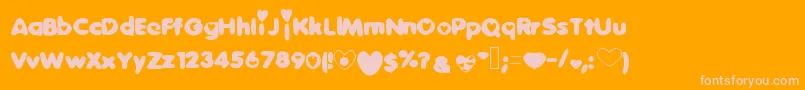 Sweetlove Font – Pink Fonts on Orange Background