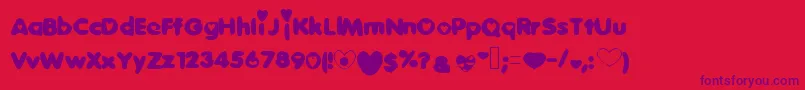 Sweetlove Font – Purple Fonts on Red Background
