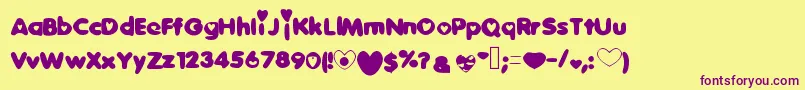 Sweetlove Font – Purple Fonts on Yellow Background