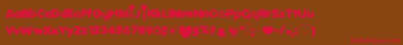 Sweetlove-Schriftart – Rote Schriften auf braunem Hintergrund