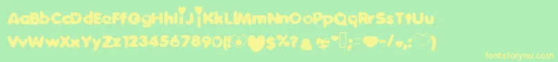 Sweetlove Font – Yellow Fonts on Green Background