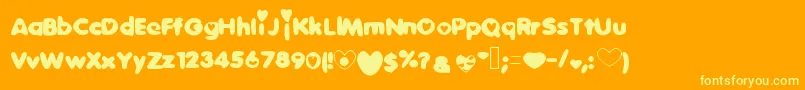 Шрифт Sweetlove – жёлтые шрифты на оранжевом фоне