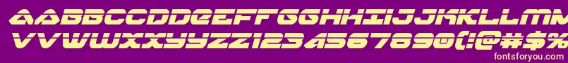 Skyhawklaserital Font – Yellow Fonts on Purple Background