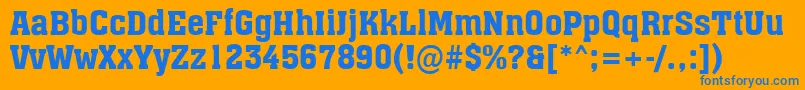 AAssuan Font – Blue Fonts on Orange Background