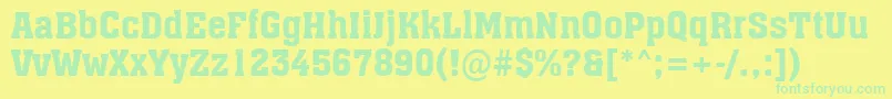AAssuan Font – Green Fonts on Yellow Background