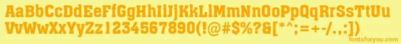Czcionka AAssuan – pomarańczowe czcionki na żółtym tle
