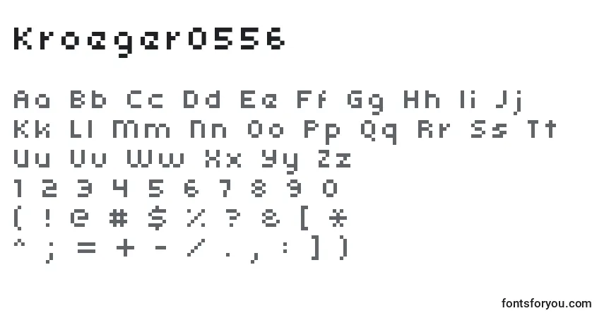Fuente Kroeger0556 - alfabeto, números, caracteres especiales