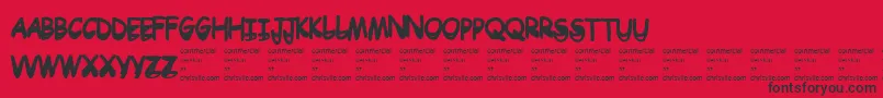 Drtoboggan Font – Black Fonts on Red Background