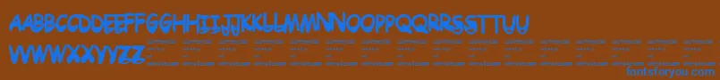 Drtoboggan Font – Blue Fonts on Brown Background