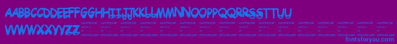 Drtoboggan Font – Blue Fonts on Purple Background