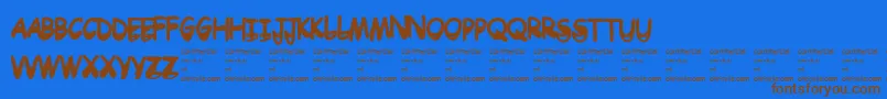 Drtoboggan Font – Brown Fonts on Blue Background
